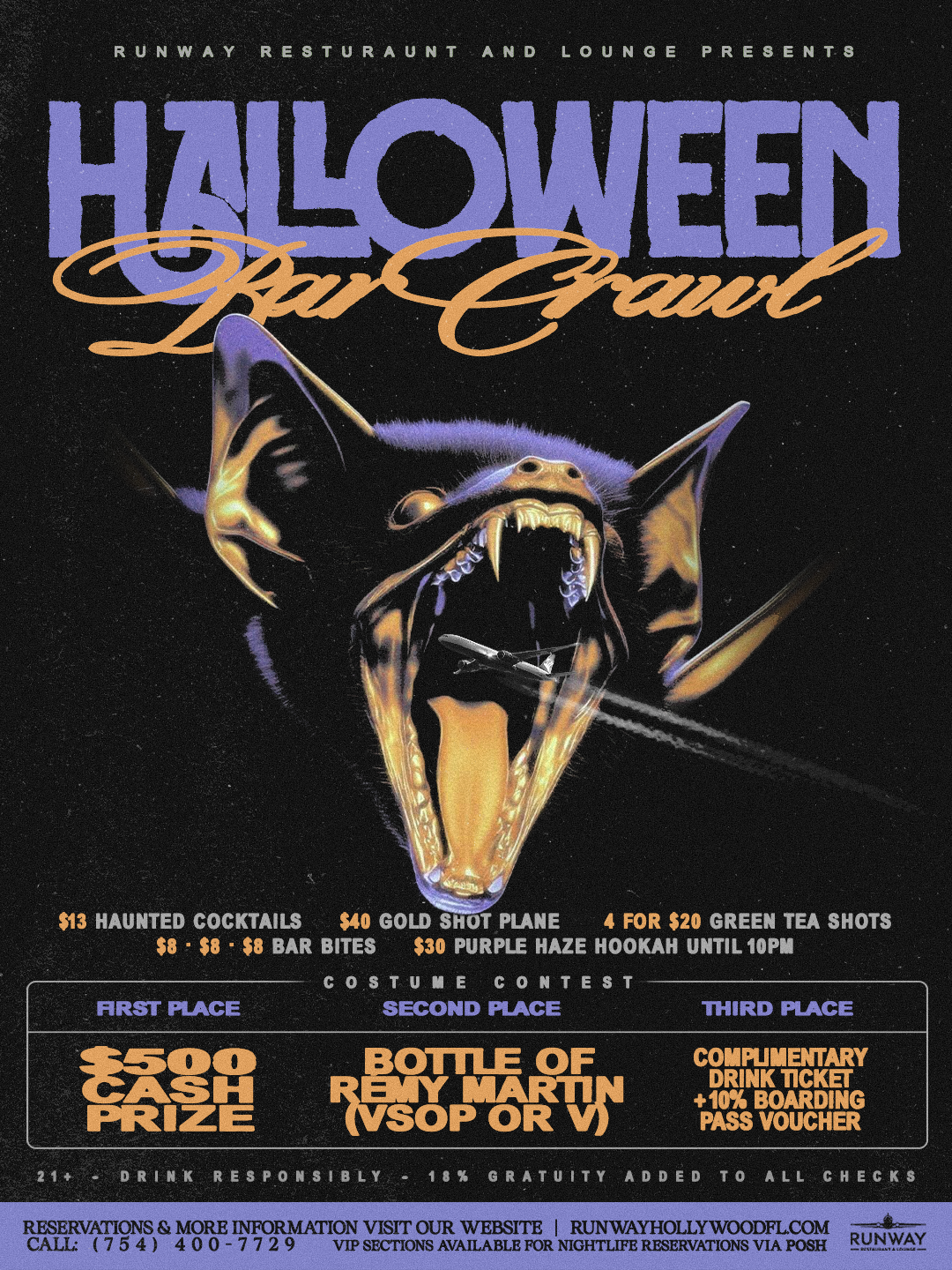 SoulPlane Saturdays: Fright Flight Halloween Bar Crawl 🦇