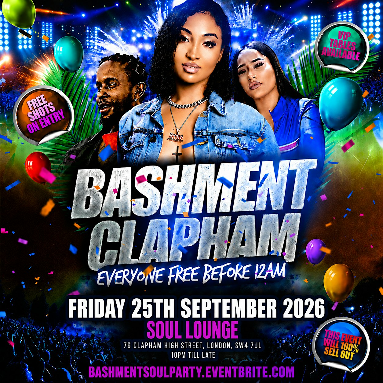 Bashment & Afrobeats Clapham Party - Everyone Free Before 12AM