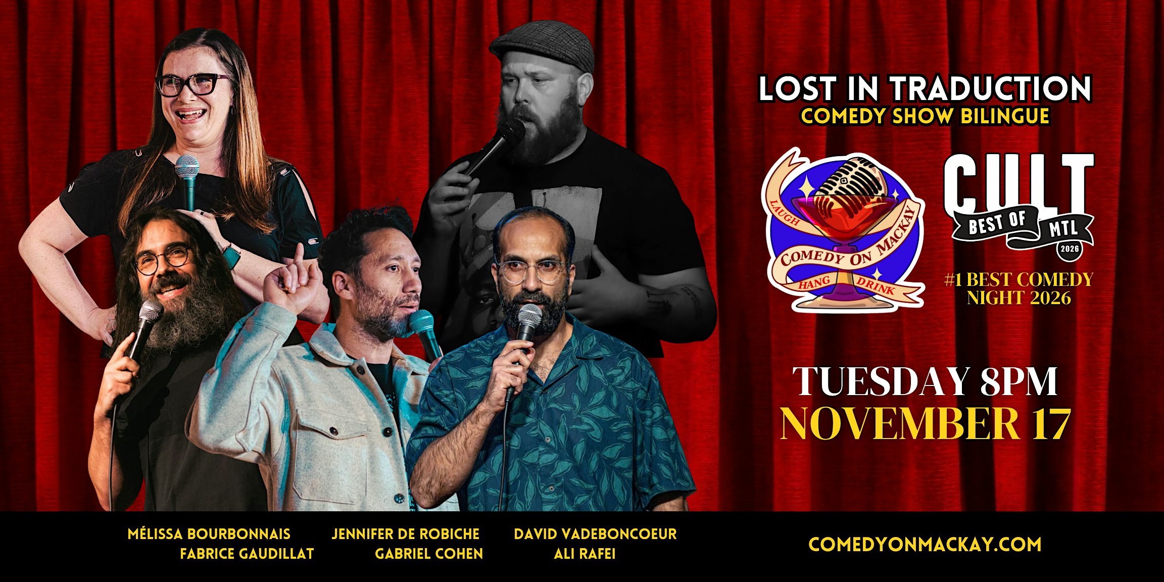 Best Tuesday Night Bilingual Stand-Up Comedy in Montréal | Comedy on Mackay