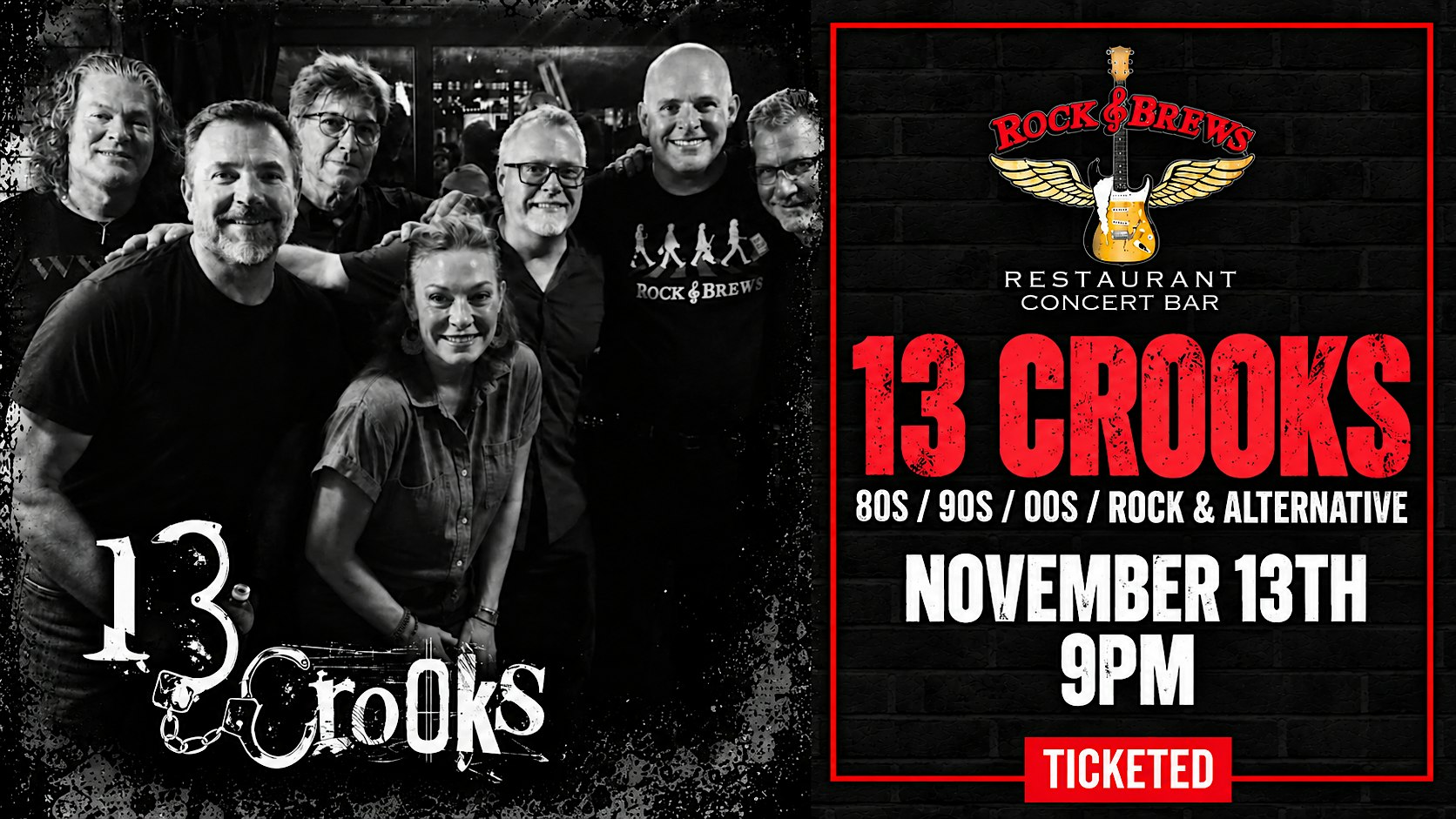 13 CROOKS @ Rock & Brews Royal Oak