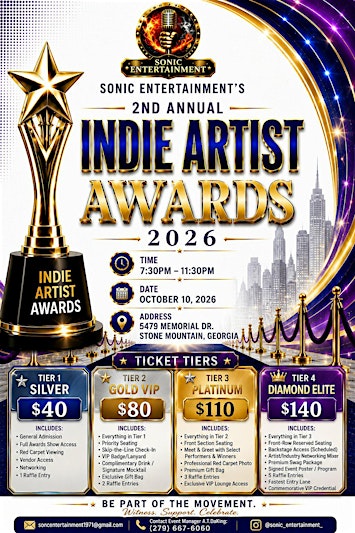 Sonic Entertainment 2nd Annual Indie Artist Awards Show