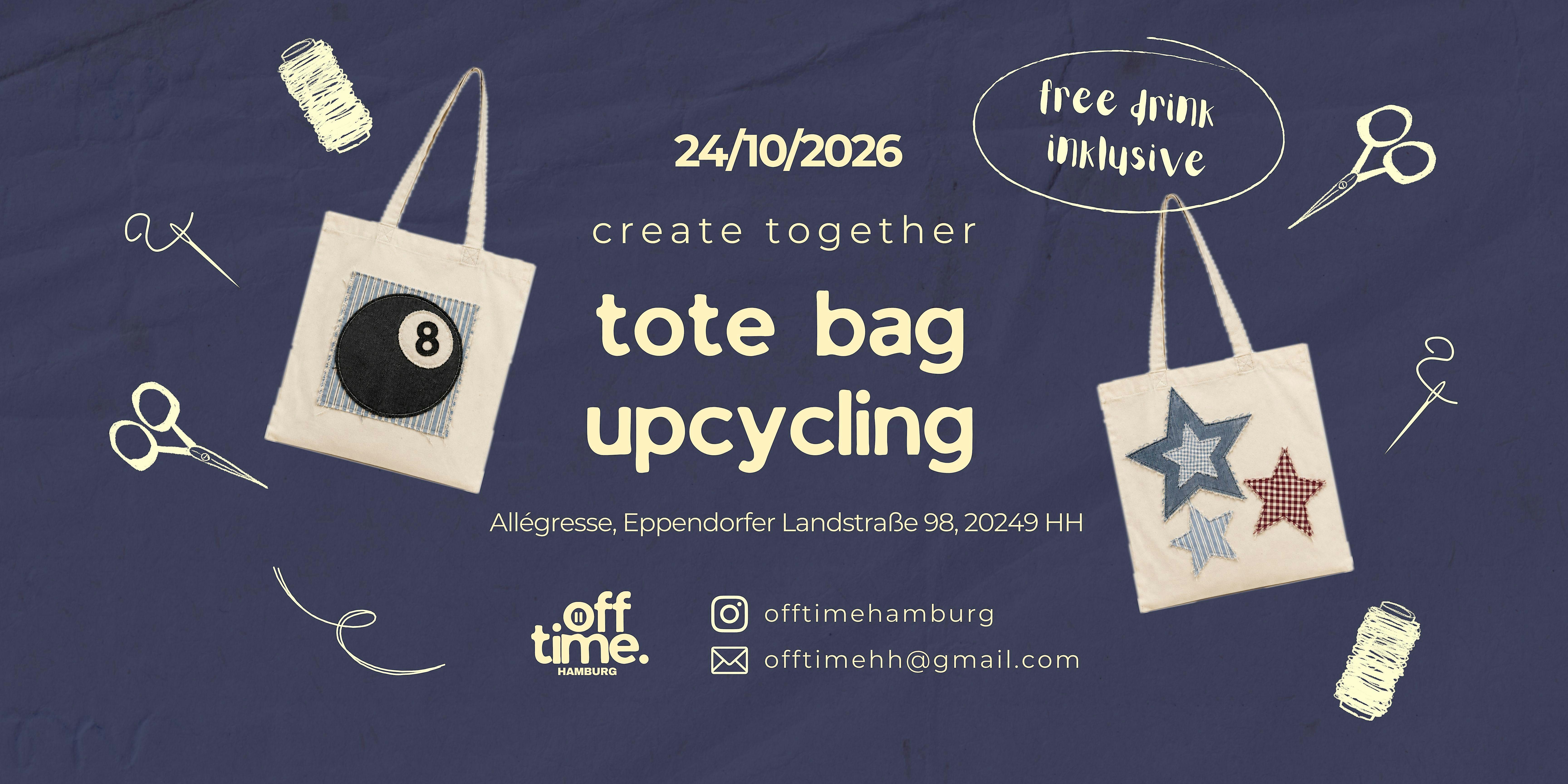 DIY Event Hamburg | Tote Bag Upcycling | create together by offtime