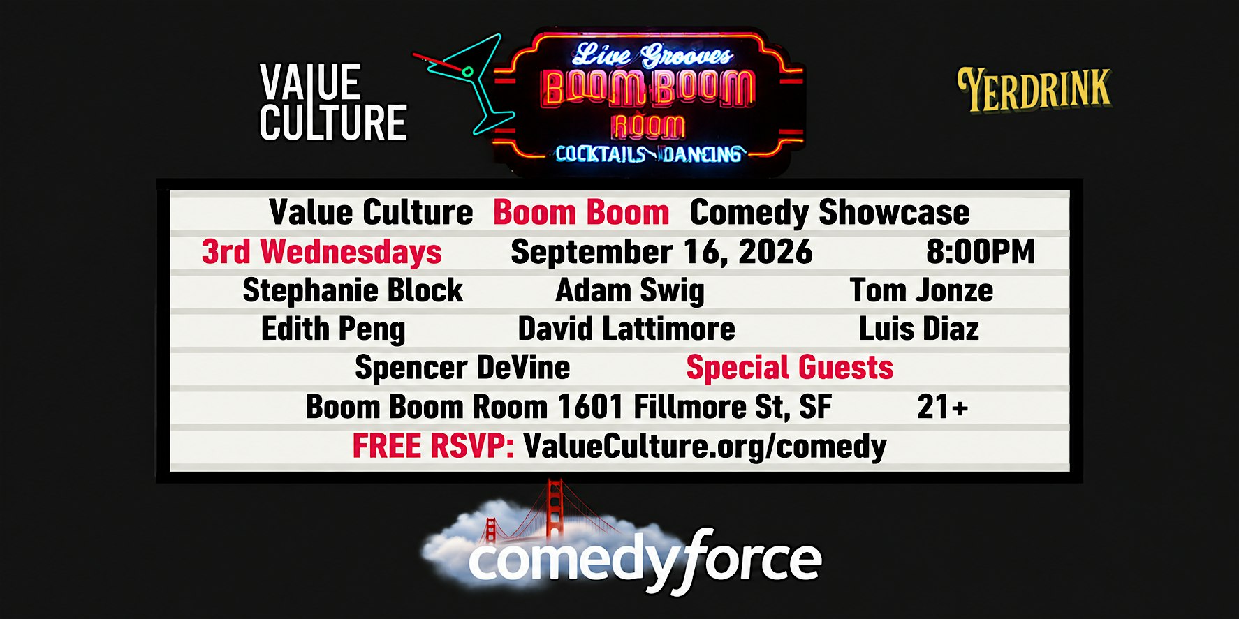 COMEDYFORCE the unofficial comedy showcase of DREAMFORCE 2026