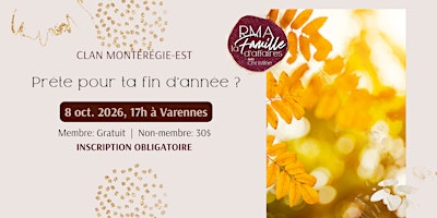 Prête pour ta fin d'année ? - Clan Montérégie Est
