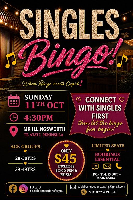 Singles Bingo in TE ATATU PENINSULA