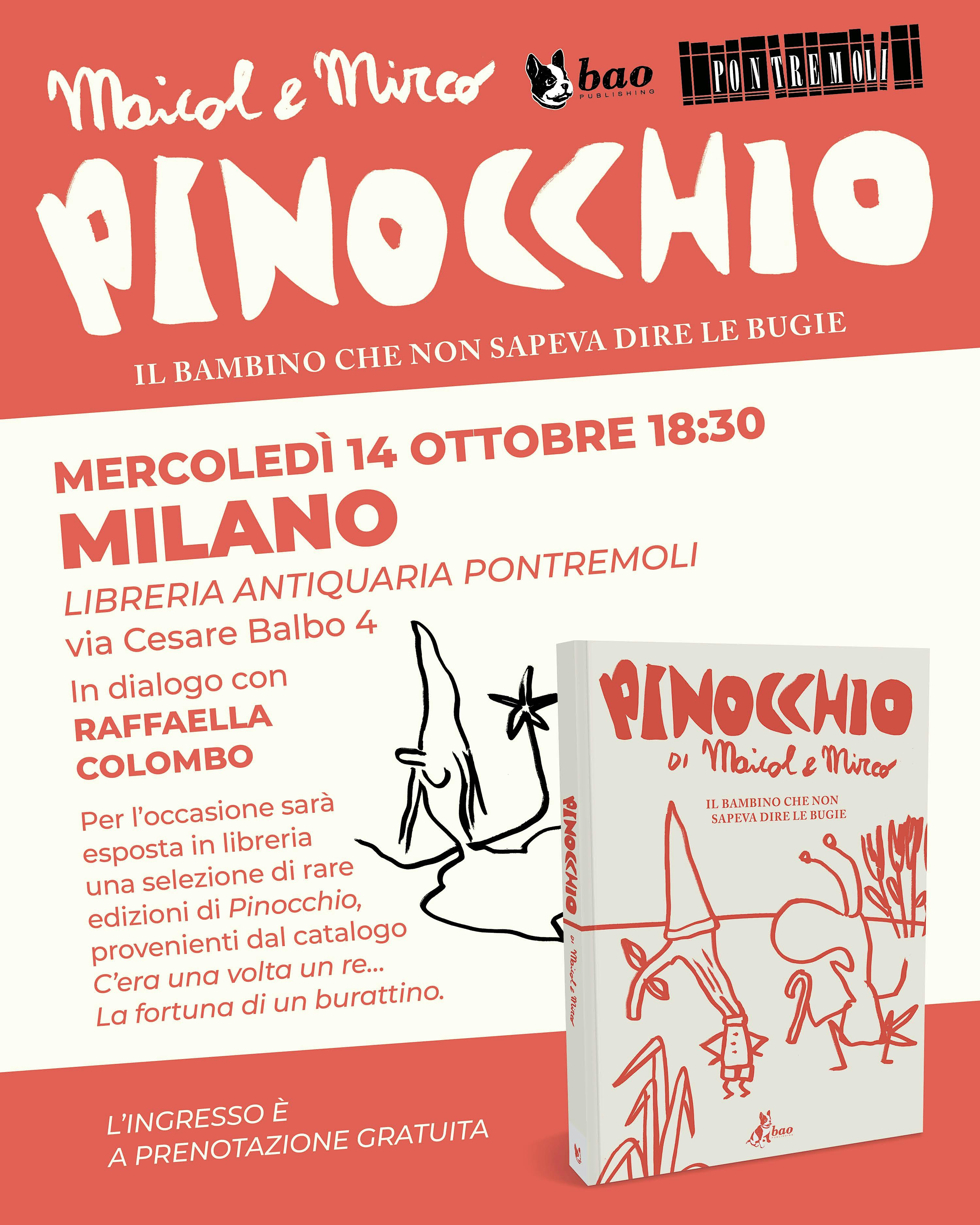 “Pinocchio” di Maicol & Mirco — presentazione in Libreria Pontremoli