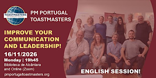 PM PORTUGAL TOASTMASTERS | November 16th | English Session!