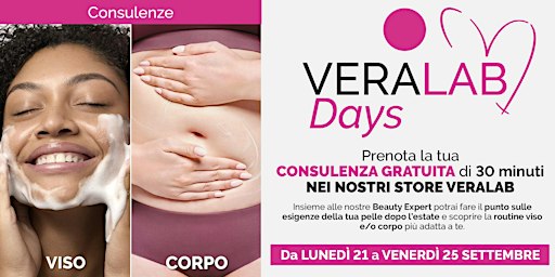 Veralab Days presso Store Veralab Roma Termini | 21-22-23-24-25 Settembre
