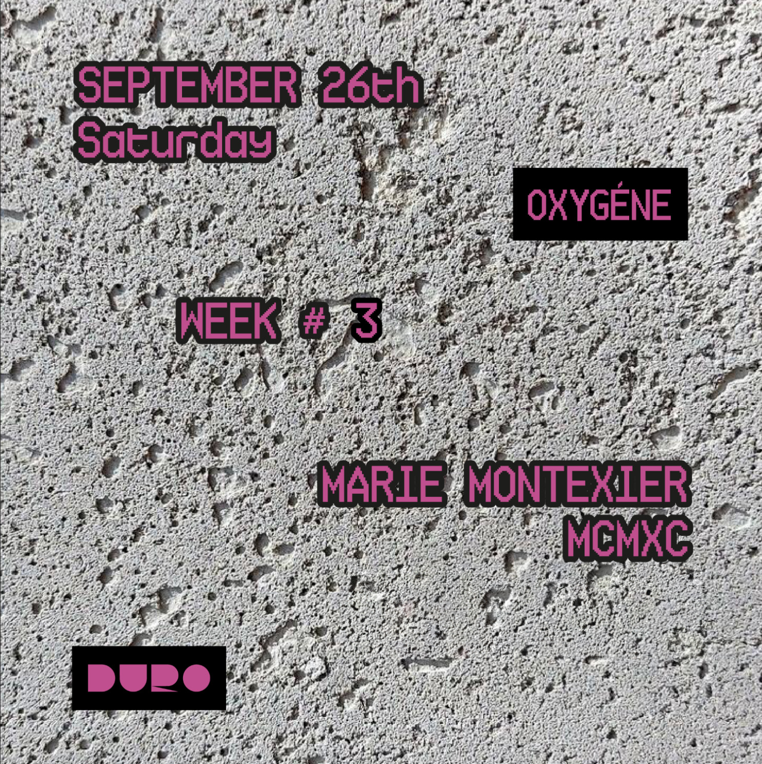OXYGÈNE - Marie Montexier - MCMXC 
