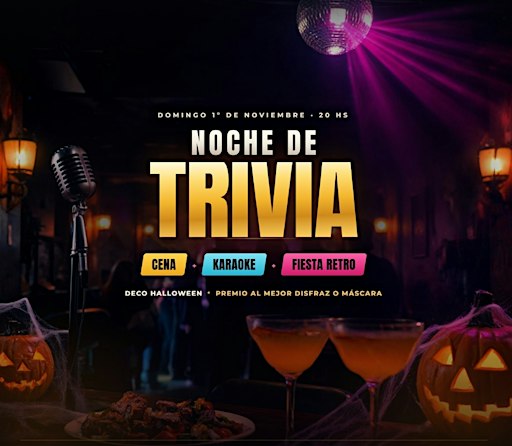 NOCHE DE TRIVIA + CENA + KARAOKE + FIESTA RETRO — ESPECIAL HALLOWEEN