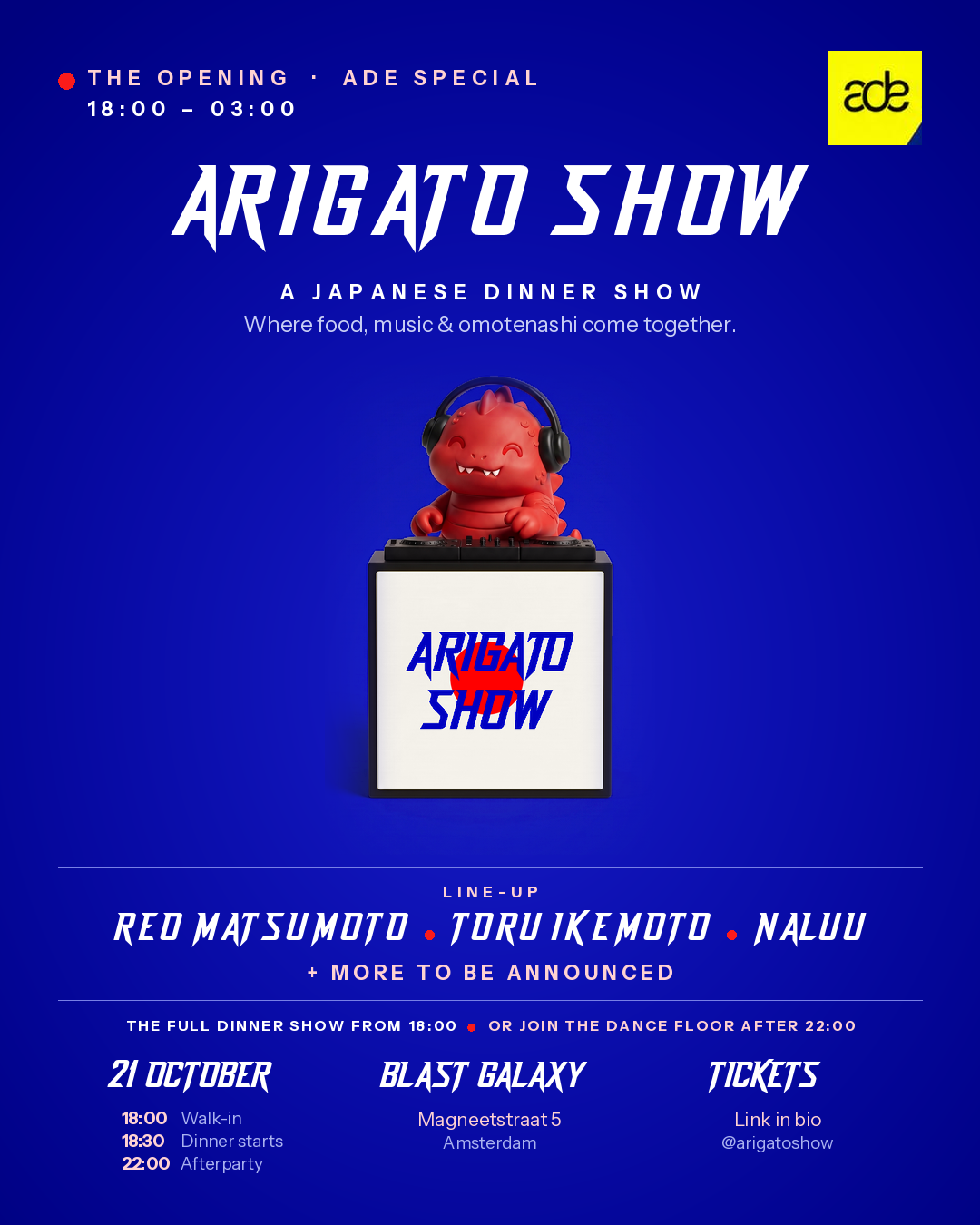 Openings dinner - Arigato Show (ADE special)