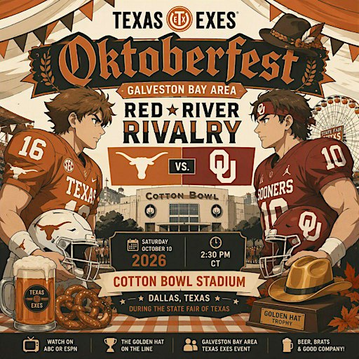 Galveston Bay Area Texas Exes Red River Rivalry Game Watch:  UT vs ou