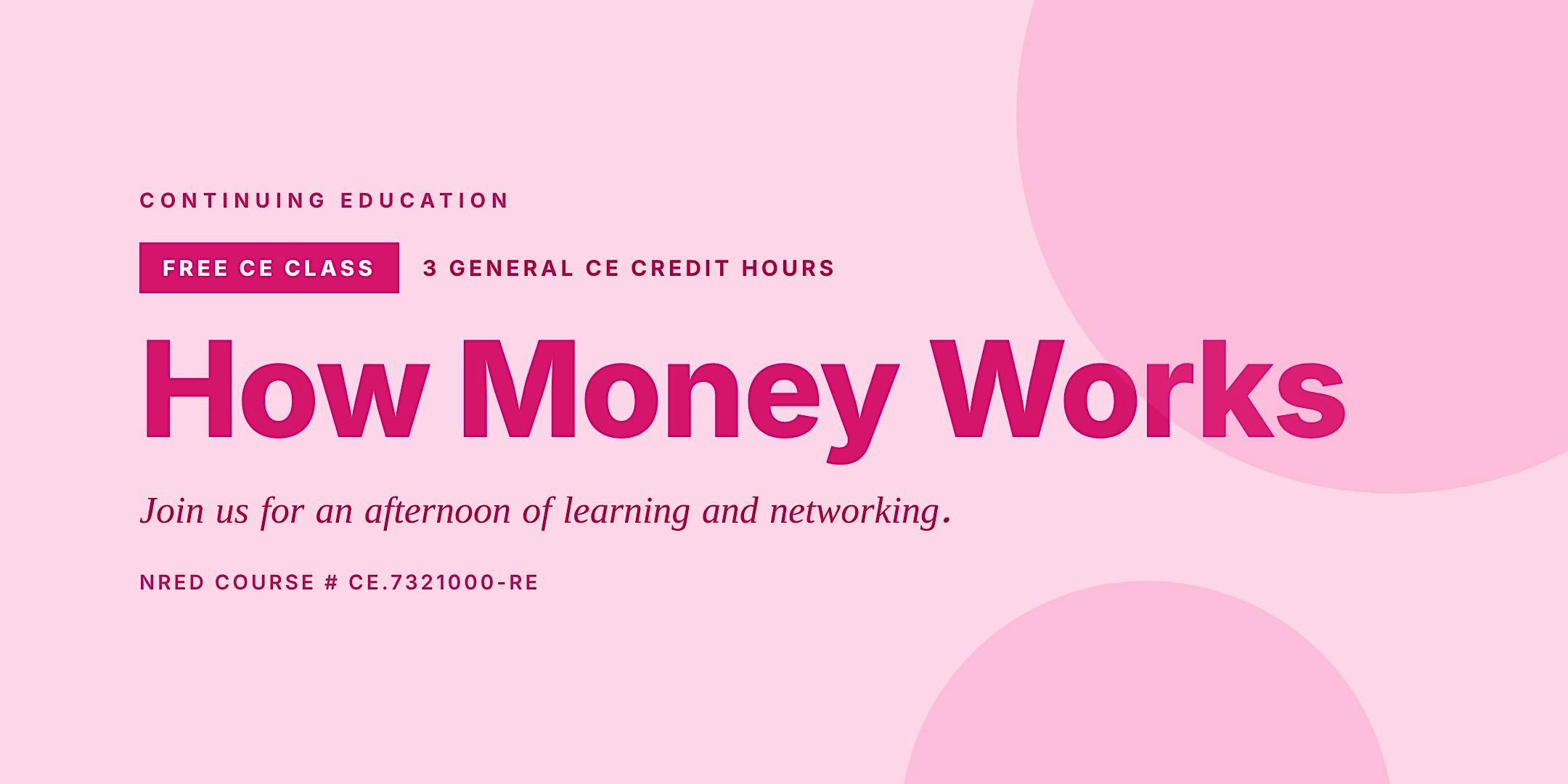 How Money Works – 3 Hr General CE + Lunch