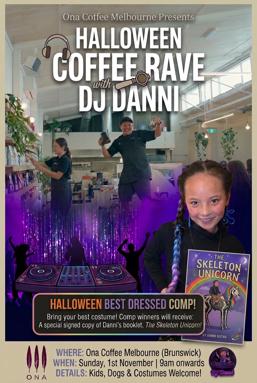 Ona Coffee Brunswick x DJ Danni: Halloween Morning Rave