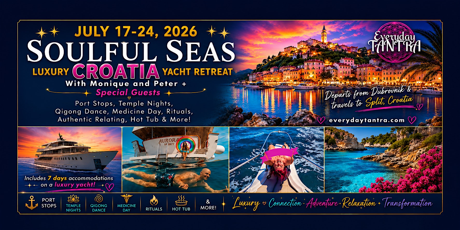 Soulful Seas Croatia Yacht Retreat with Monique, Peter, and special guests