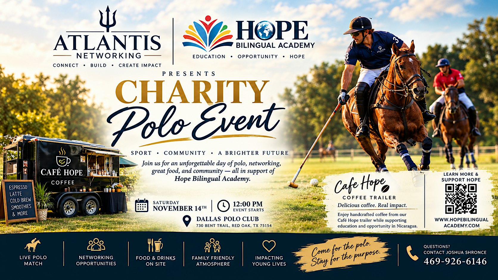 Atlantis Charity Polo: Networking for Hope Bilingual Academy ☕❤️