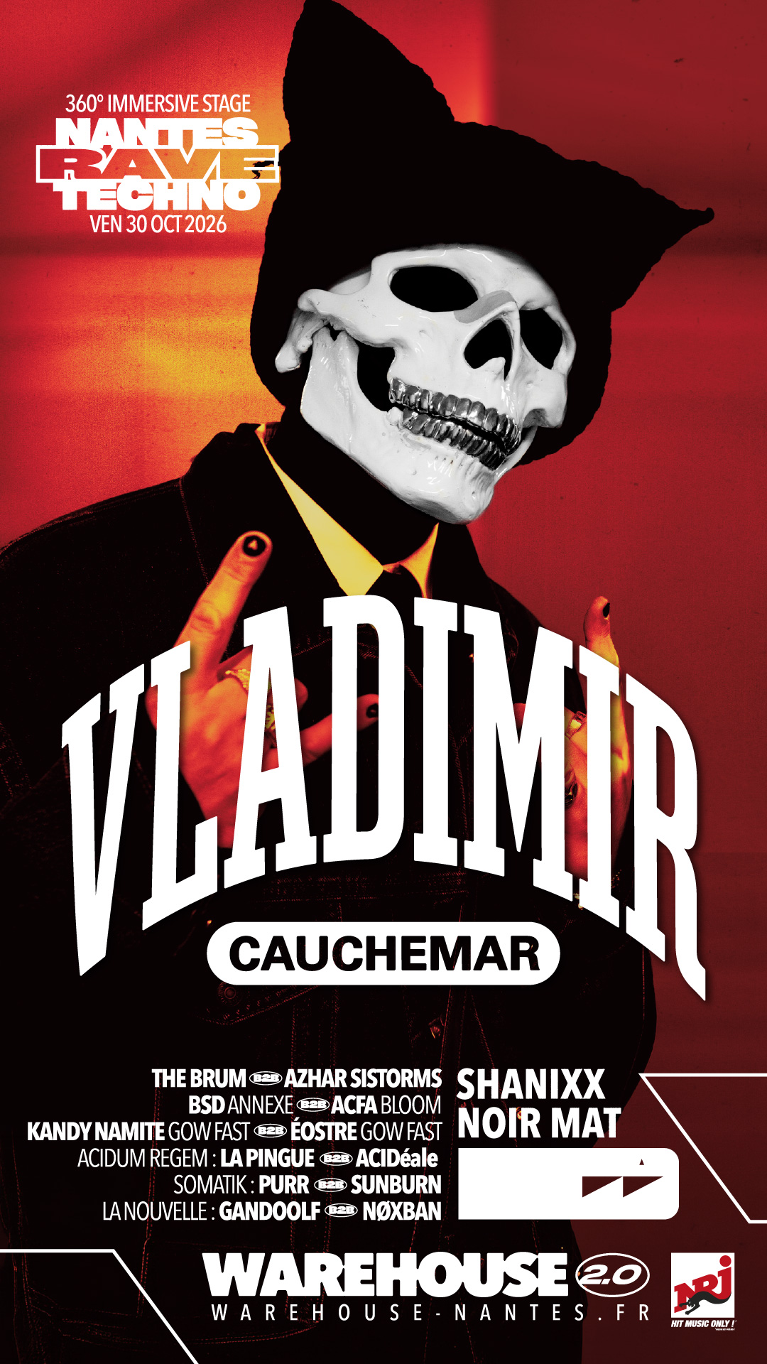 Nantes Rave Techno W/ Vladimir Cauchemar, Shanixx, Noir Mat & More