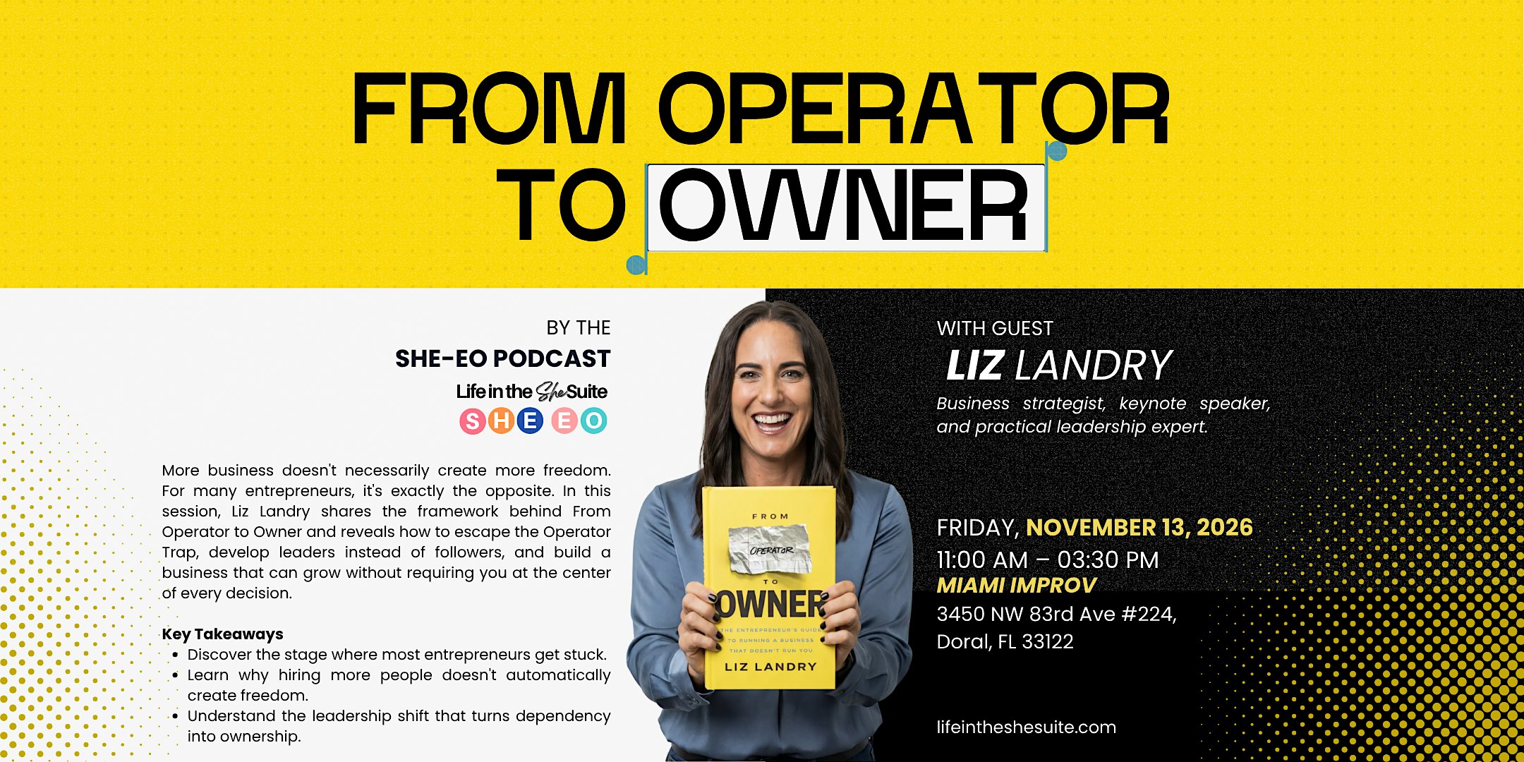 FROM OPERATOR TO OWNER by THE SHE-EO Podcast With Guest  Liz Landry