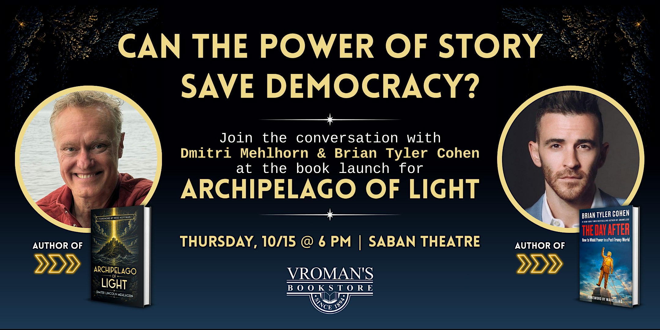 Archipelago of Light book launch with Dmitri Mehlhorn and Brian Tyler Cohen