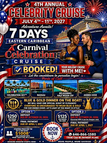 4TH ANNUAL CELEBRITY CRUISE | JULY 4TH - 11TH 2027