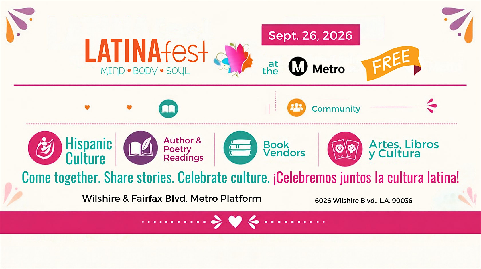 LATINAFest at the Metro ! Arte, Libros y Cultura