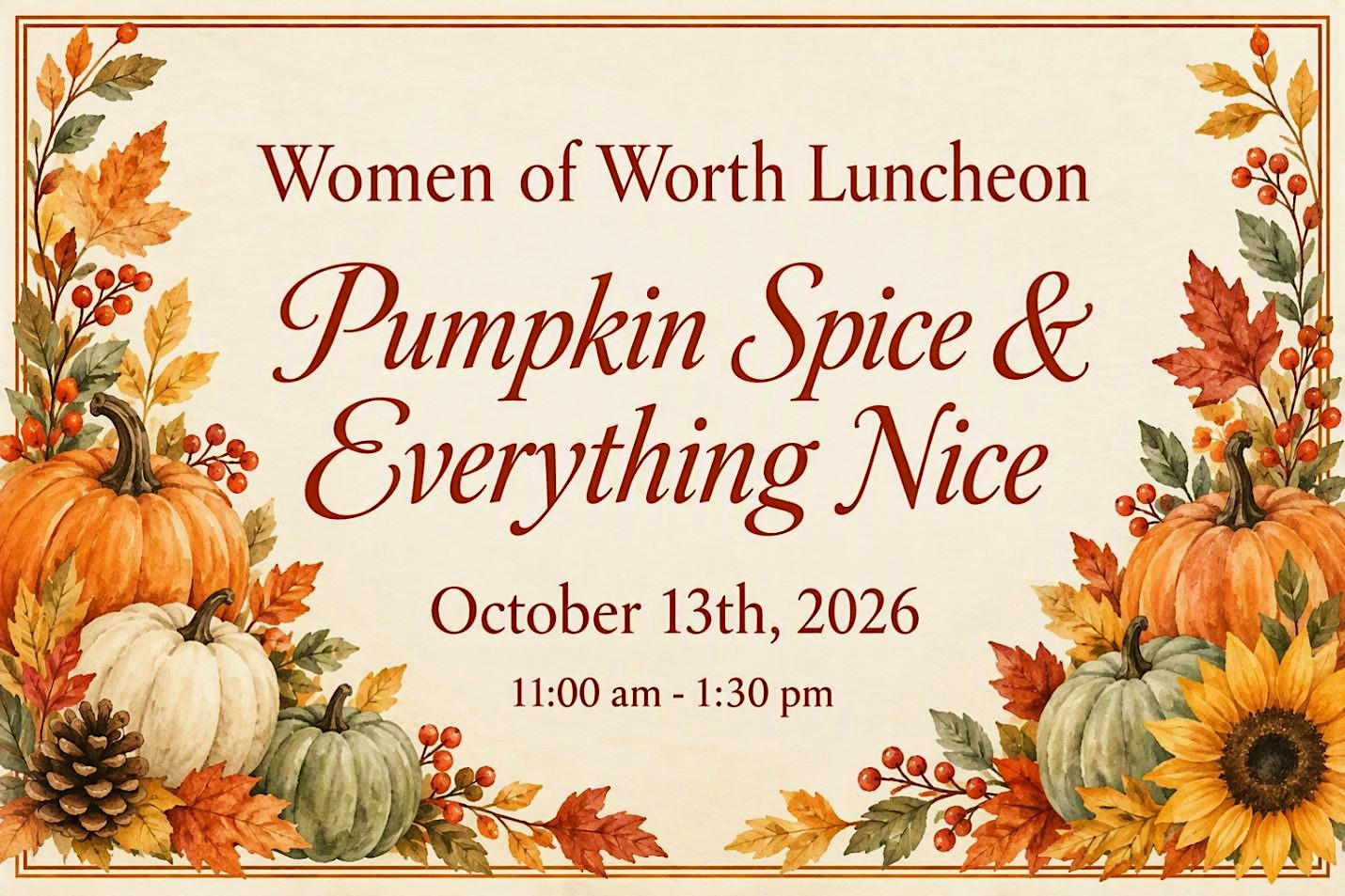 Women of Worth invite you to join us at our October Luncheon!