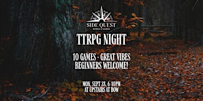 Tabletop RPG Night w/ Side Quest Books & Games