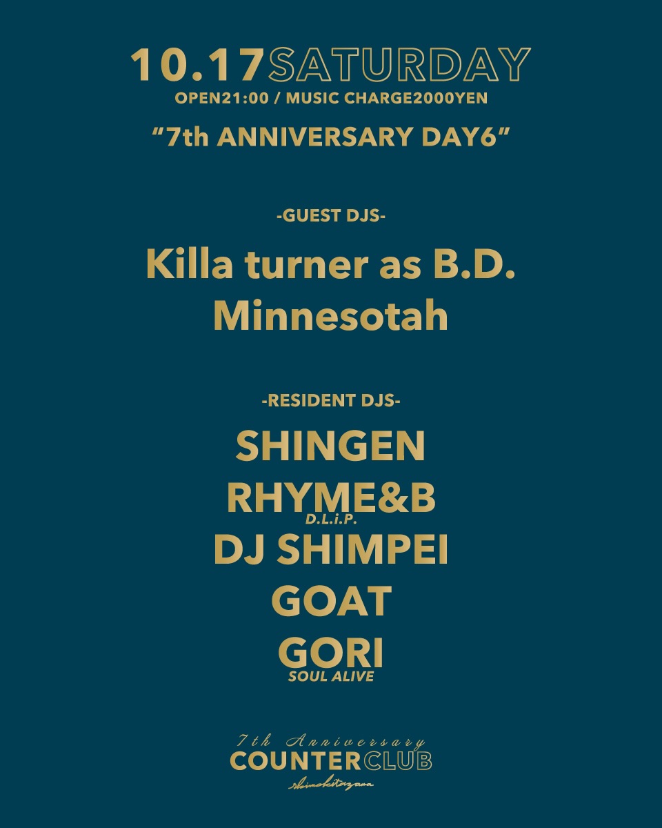 COUNTER CLUB 7THANNIVERSARY DAY6