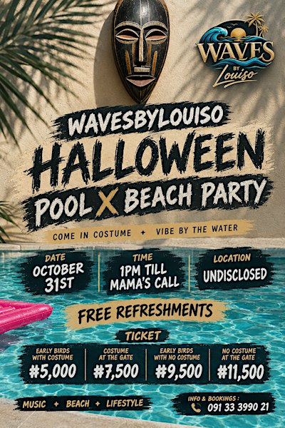 WAVESBYLOUISO HALLOWEEN POOL X BEACH PARTY