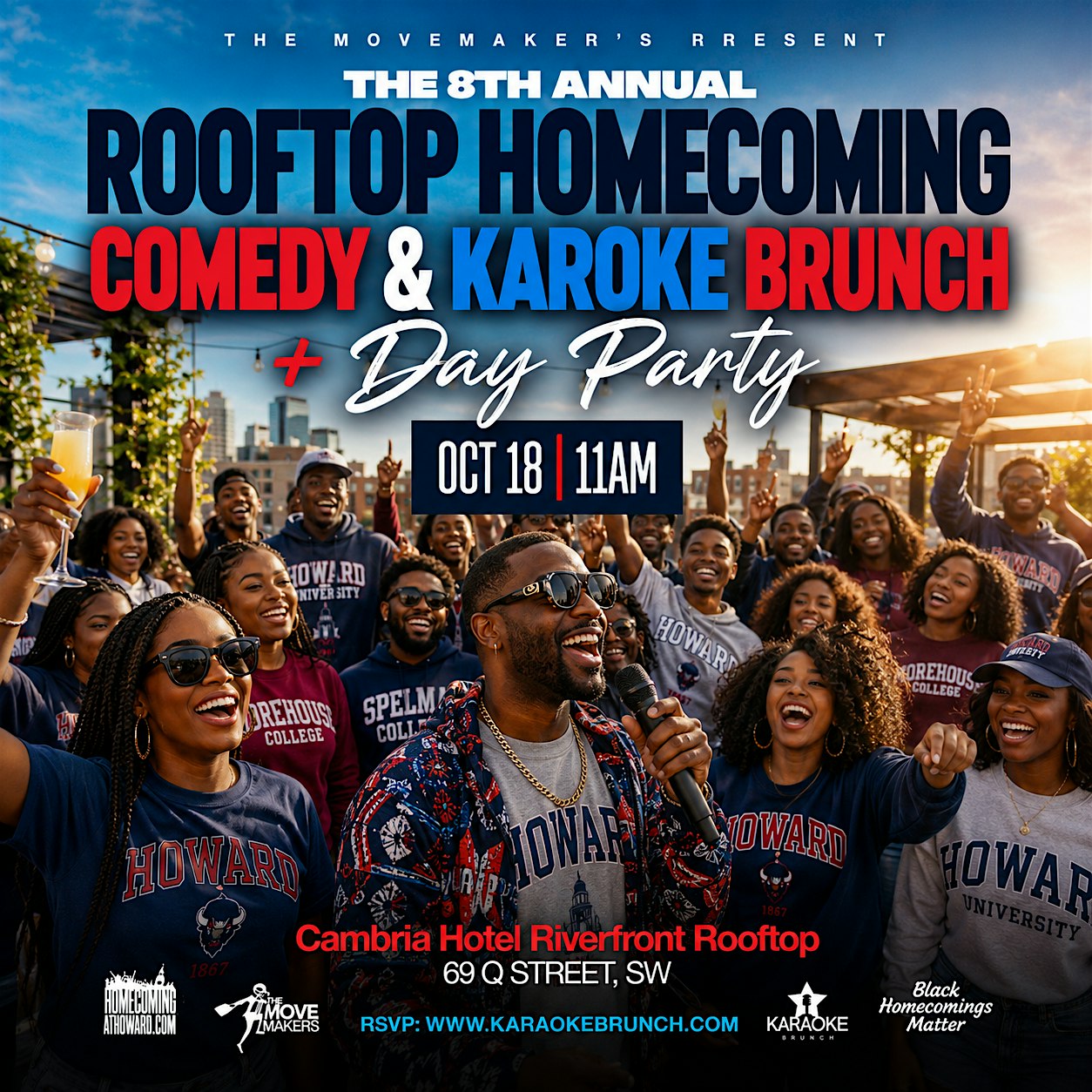 8th Annual HU Karaoke + Comedy Howard Homecoming Rooftop Brunch