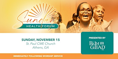 Sunday Health Forum - Athens, GA