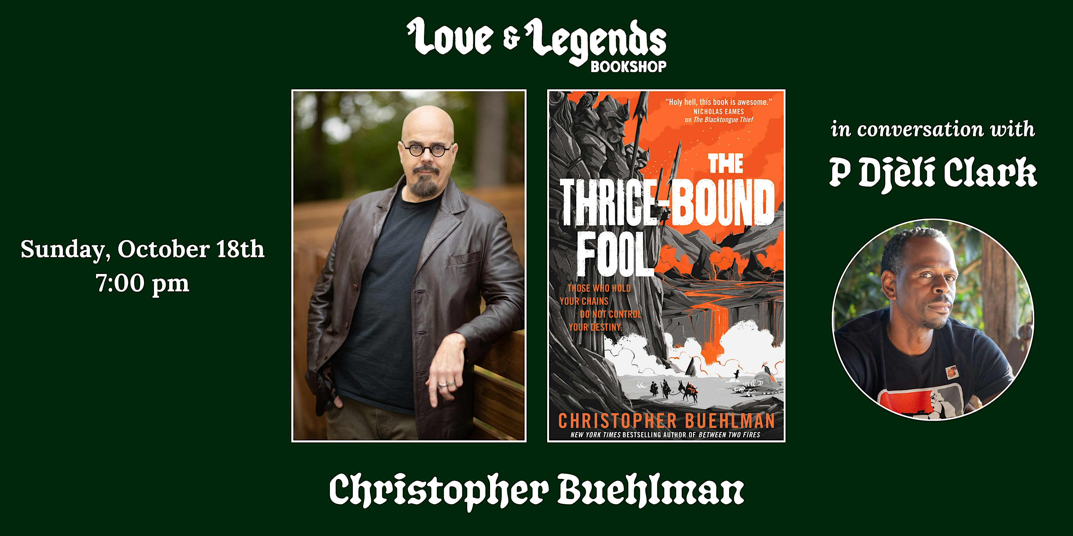 THE THRICE-BOUND FOOL: Christopher Buehlman with P Djèlí Clark