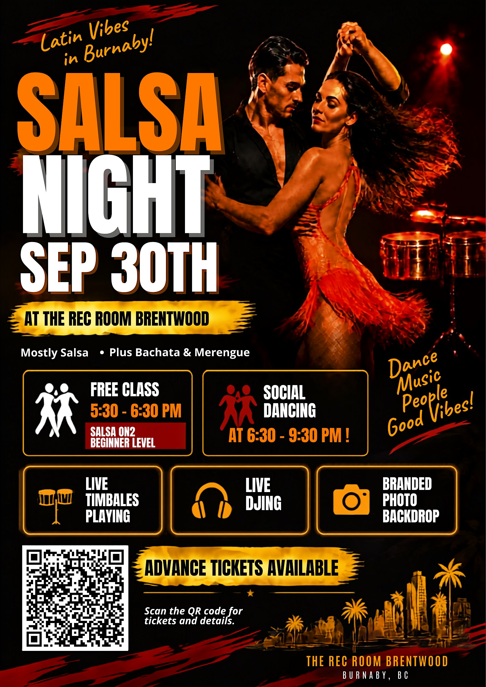 Salsa Night at The Rec Room Brentwood | Live Timbales + DJ