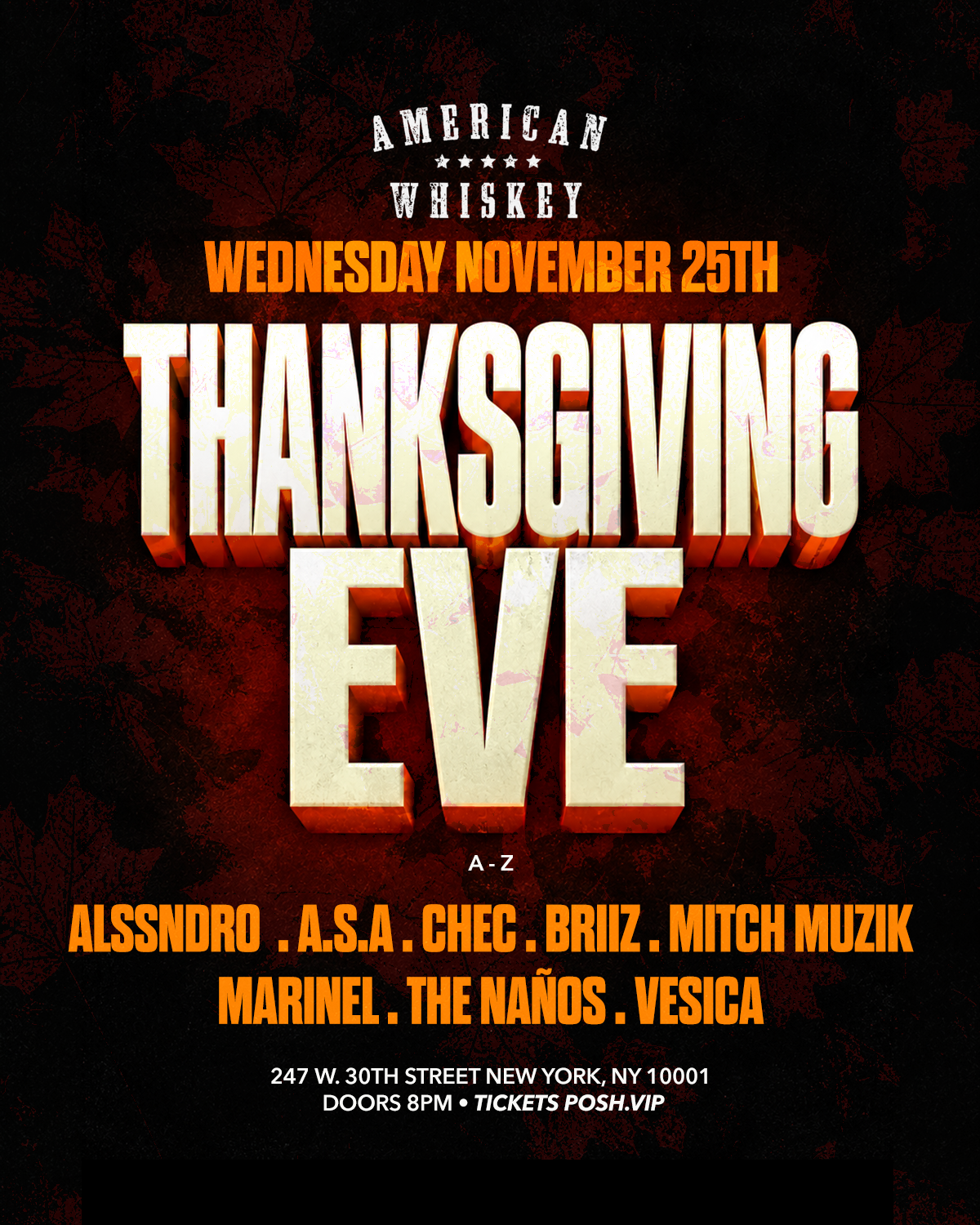 Thanksgiving Eve 11/25 NYC