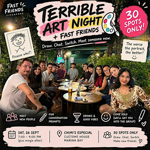 Terrible Art Night+Fast Friends  Zurich | Draw. Chat. Make Friends | 25–45
