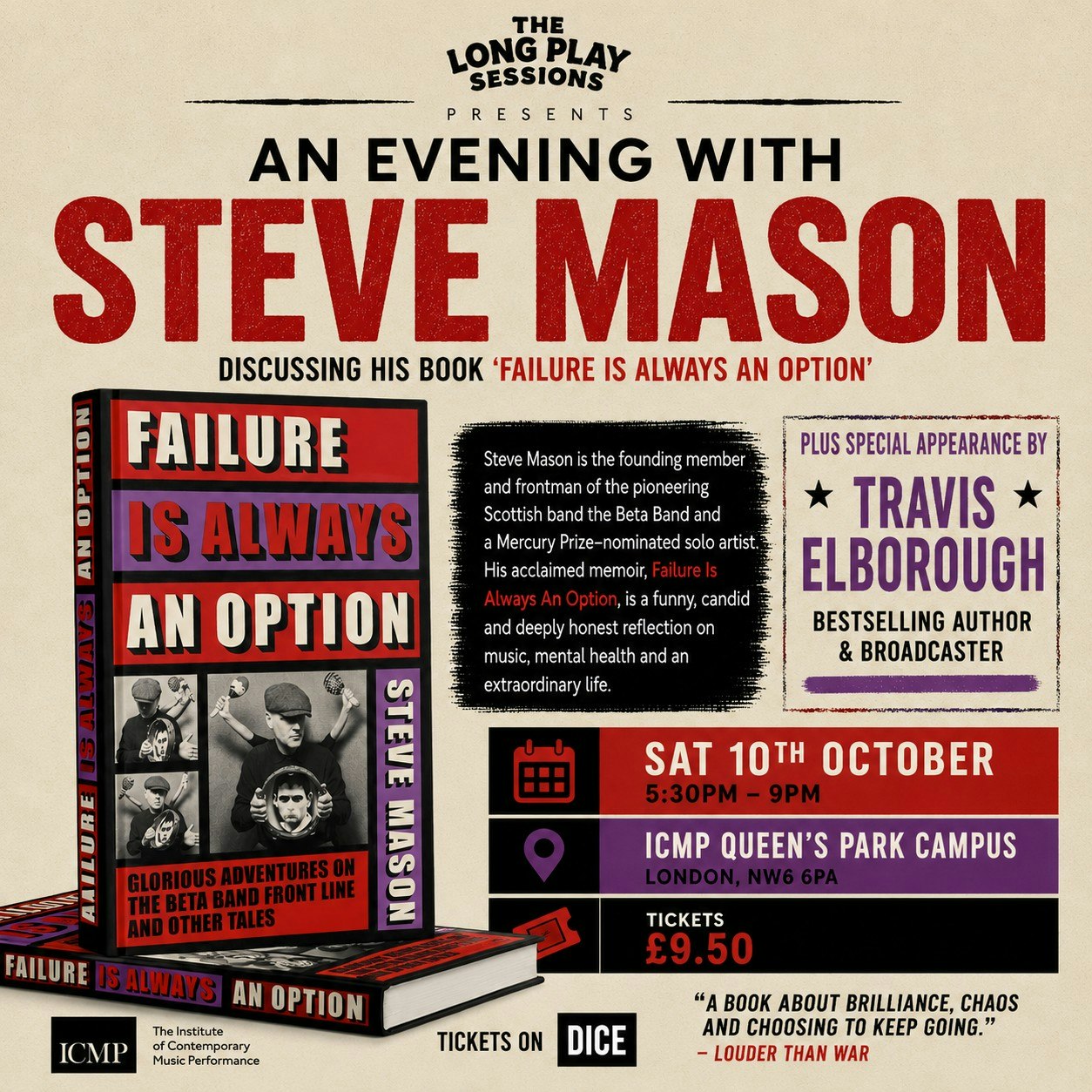 The Long Play Sessions: Steve Mason: In Conversation and Book Signing