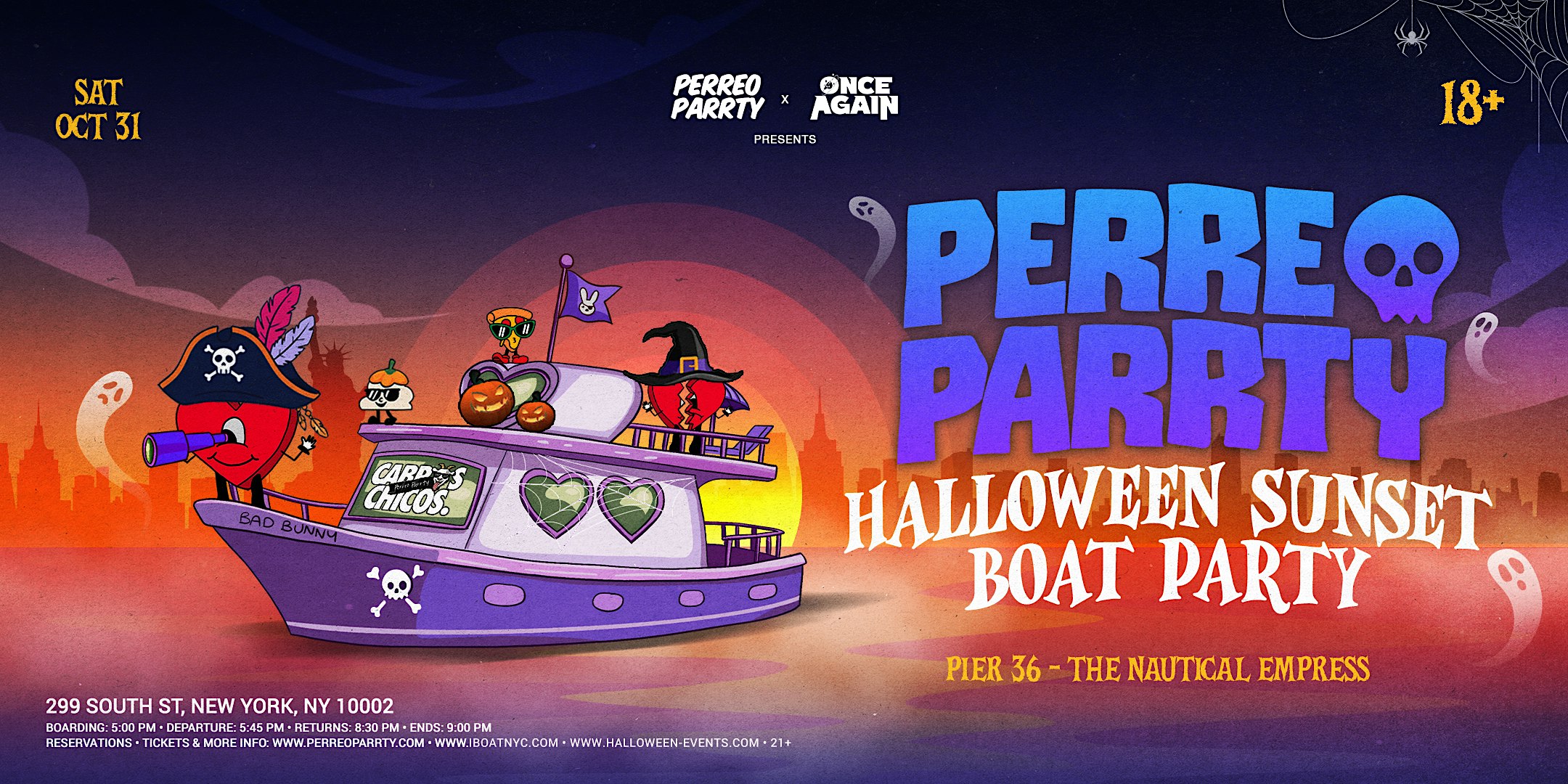 PERREO PARRTY SUNSET BOAT PARRTY (18+) - Halloween NYC Yacht Cruise