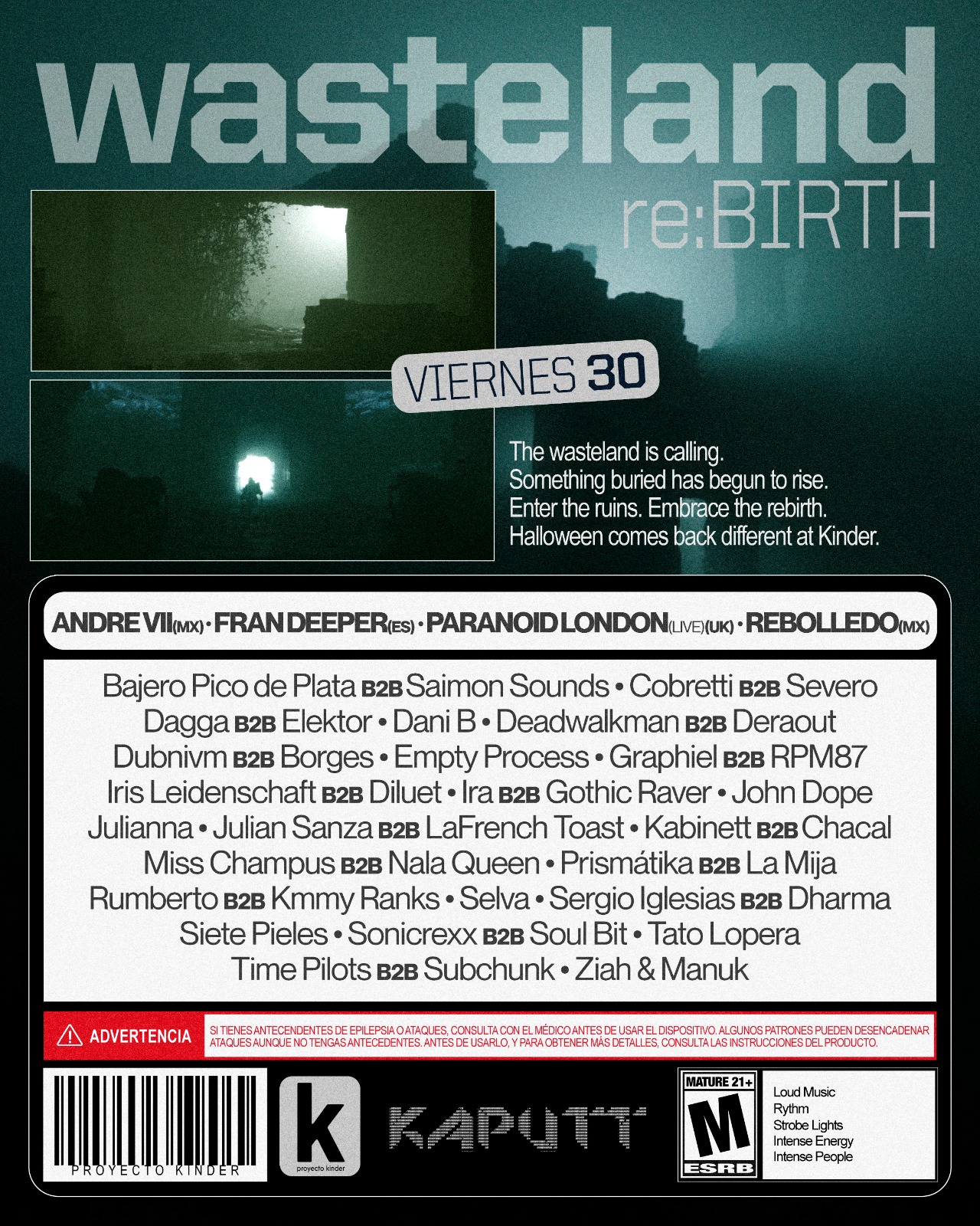 Kaputt Club / Proyecto Kinder PRESENTA: WASTELAND - DAY 1