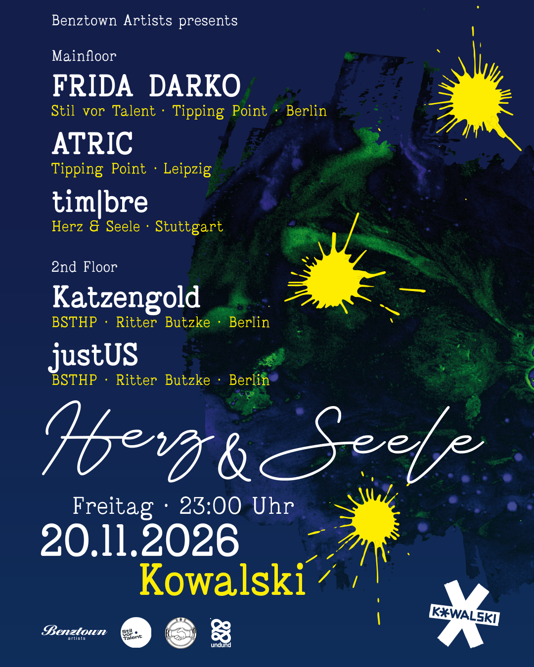 HERZ & Seele w./ Frida Darko x ATRIC x tim|bre x Katzengold x justUS