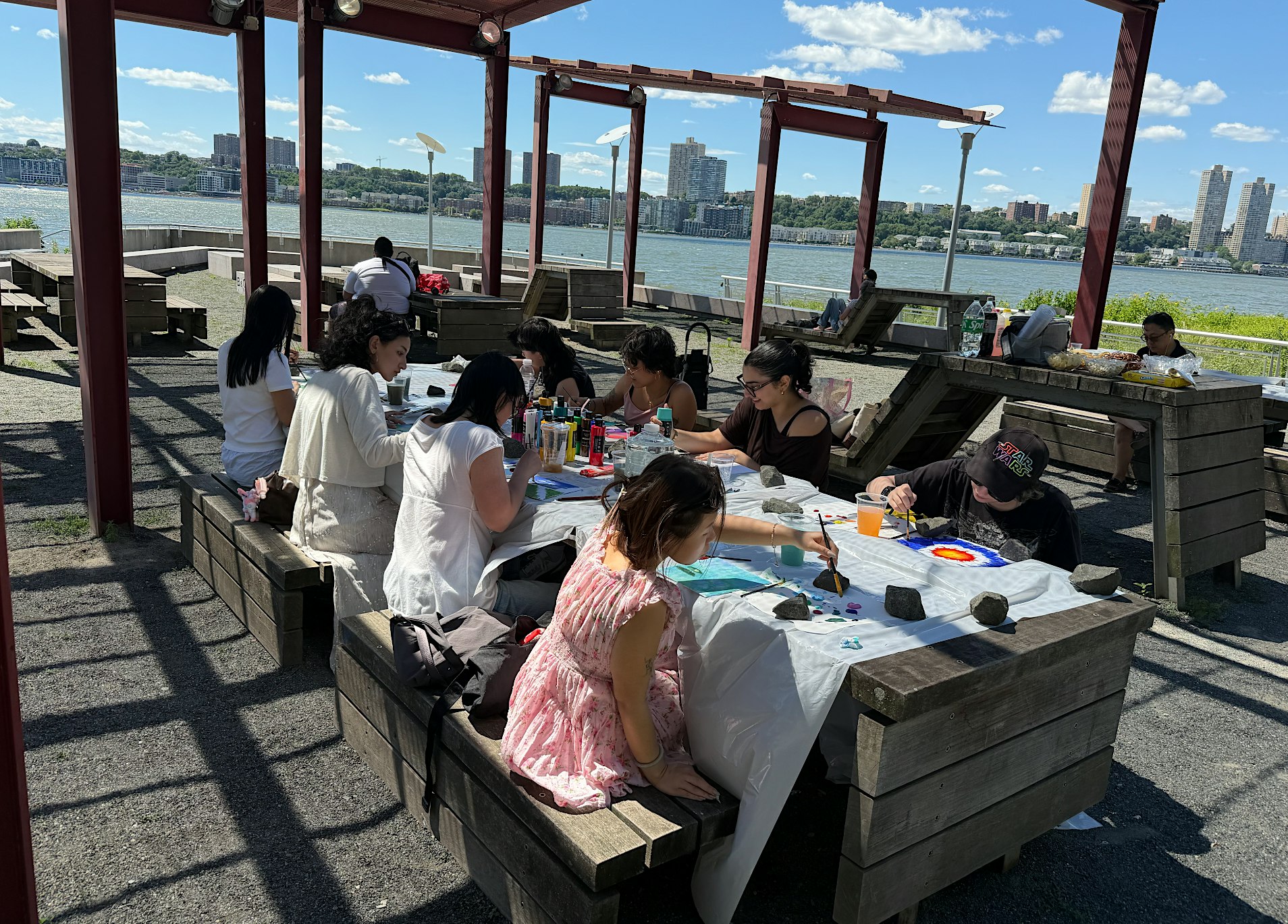 Volunteer Painting in Riverside Park