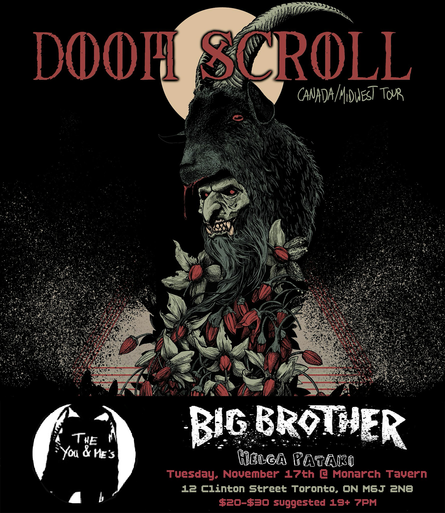 Doom Scroll, the You & Me’s, Big Brother, & Helga Pataki at Monarch Tavern