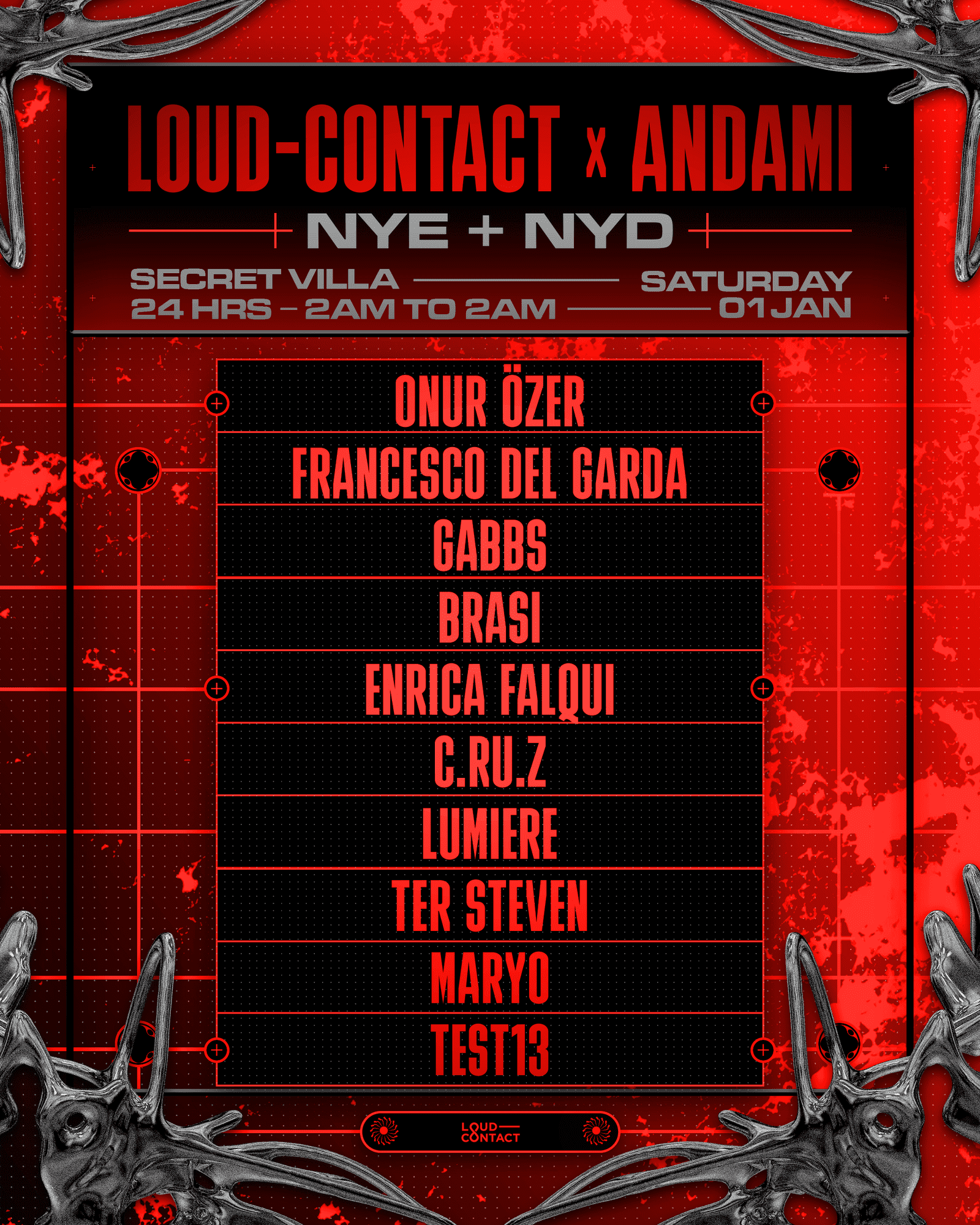 Loud-Contact NYE NYD at Andami Secret Vila w/ Onur Ozer,Francesco Del Garda