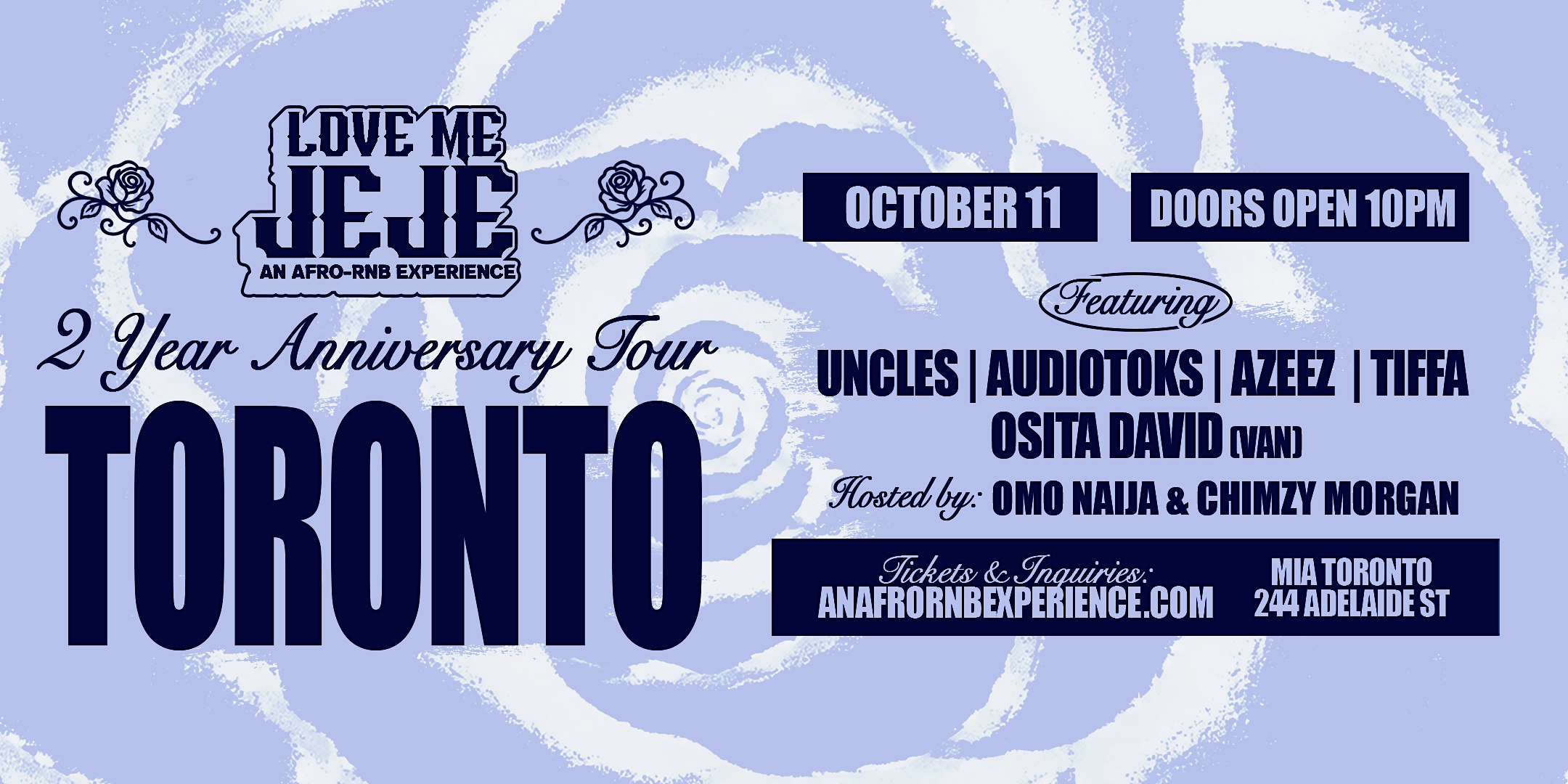 LOVE ME JEJE: AN AFRO-RNB EXPERIENCE TORONTO