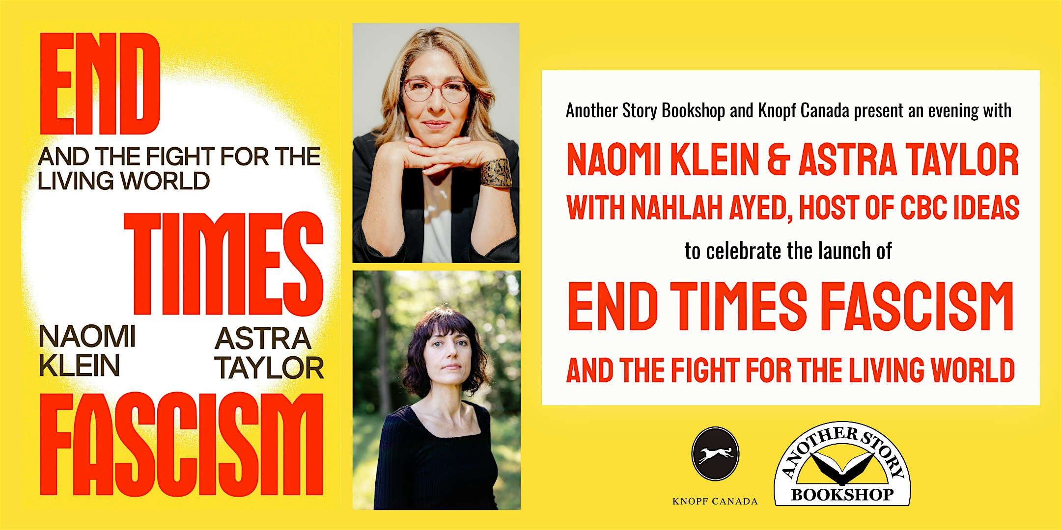 Naomi Klein and Astra Taylor's END TIMES FASCISM (Toronto launch)
