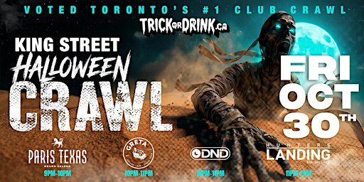 King Street Club Crawl | Toronto Halloween Party 2026 | Fri, Oct 30