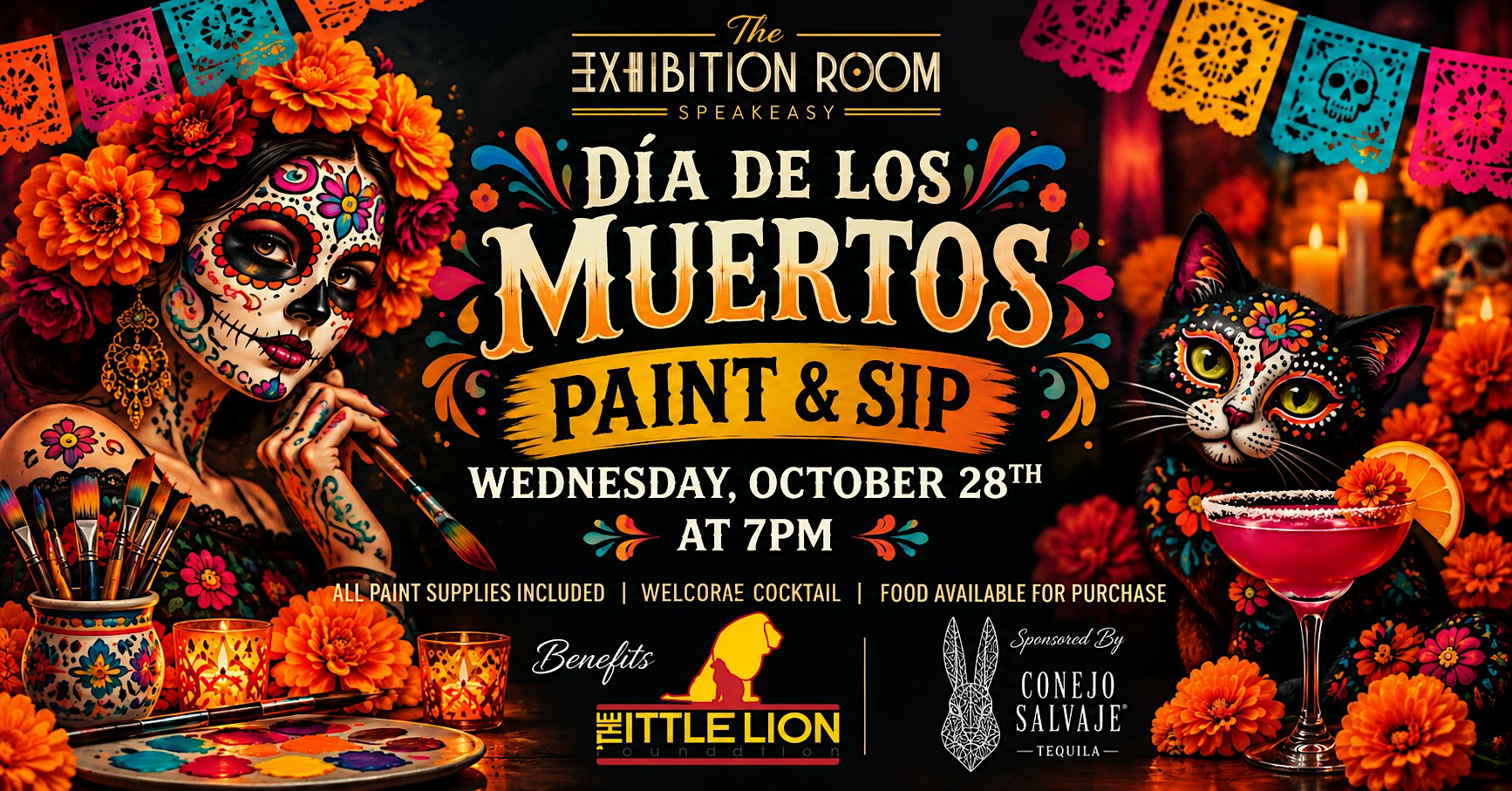 Dia de Los Muertos Paint and Sip with Conejo Salvaje Tequila