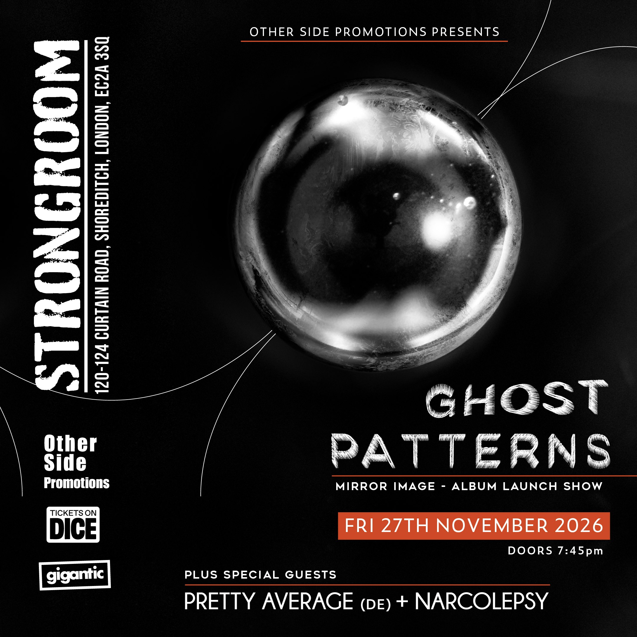 OSP Presents: Ghost Patterns (Album Launch) + Pretty Average (DE) + Narcolepsy
