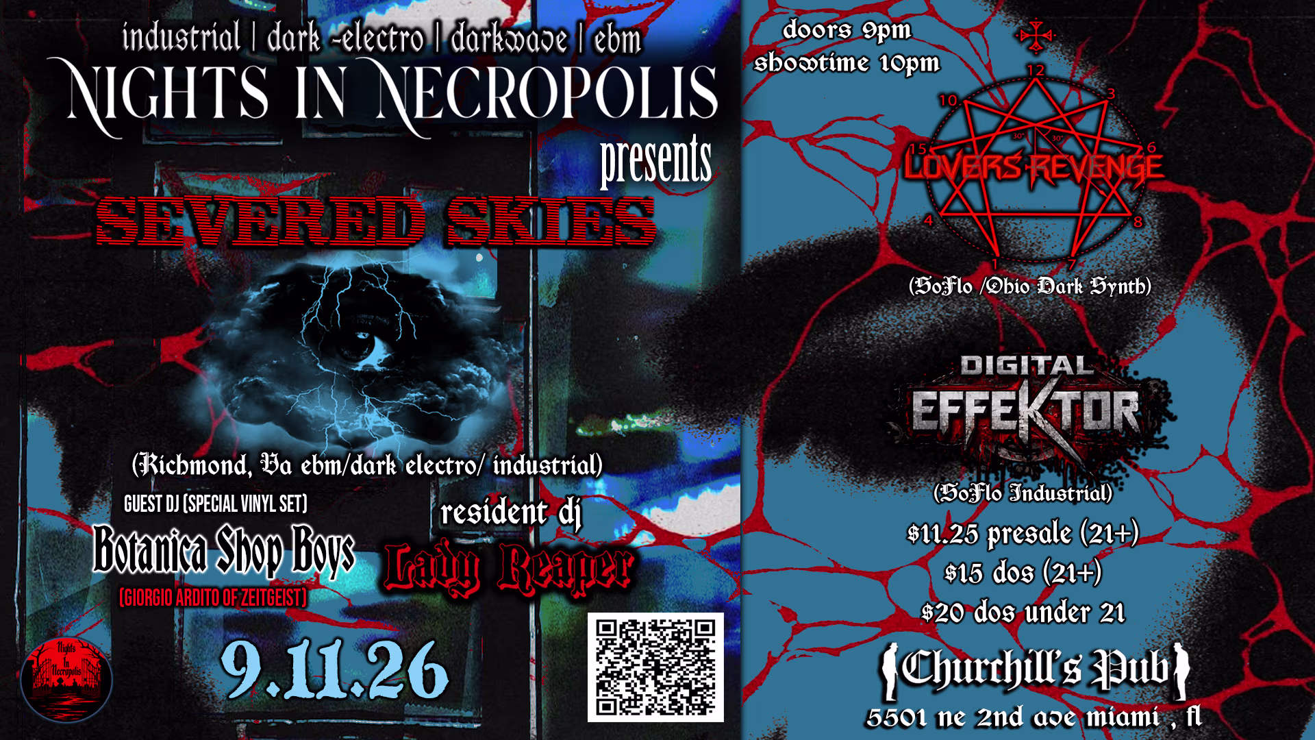 Nights In Necropolis Presents: Severed Skies (Va) & More!