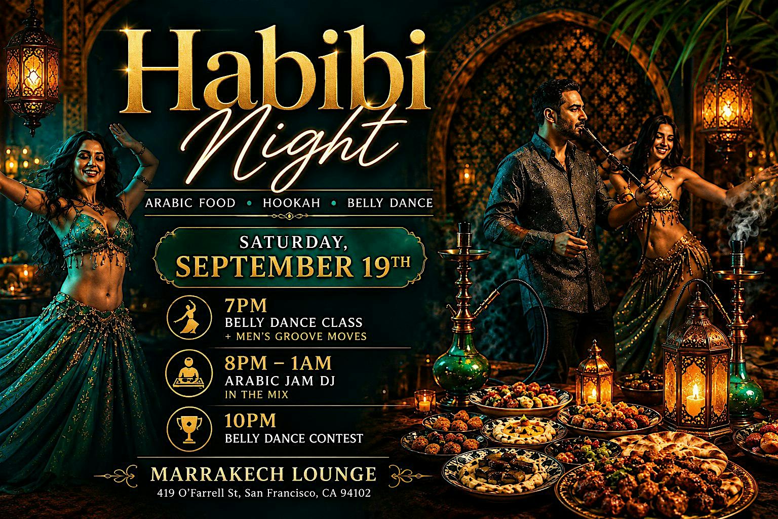 Habibi Night | Belly Dance Show and Contest | Hookah  Party | Arabic Food