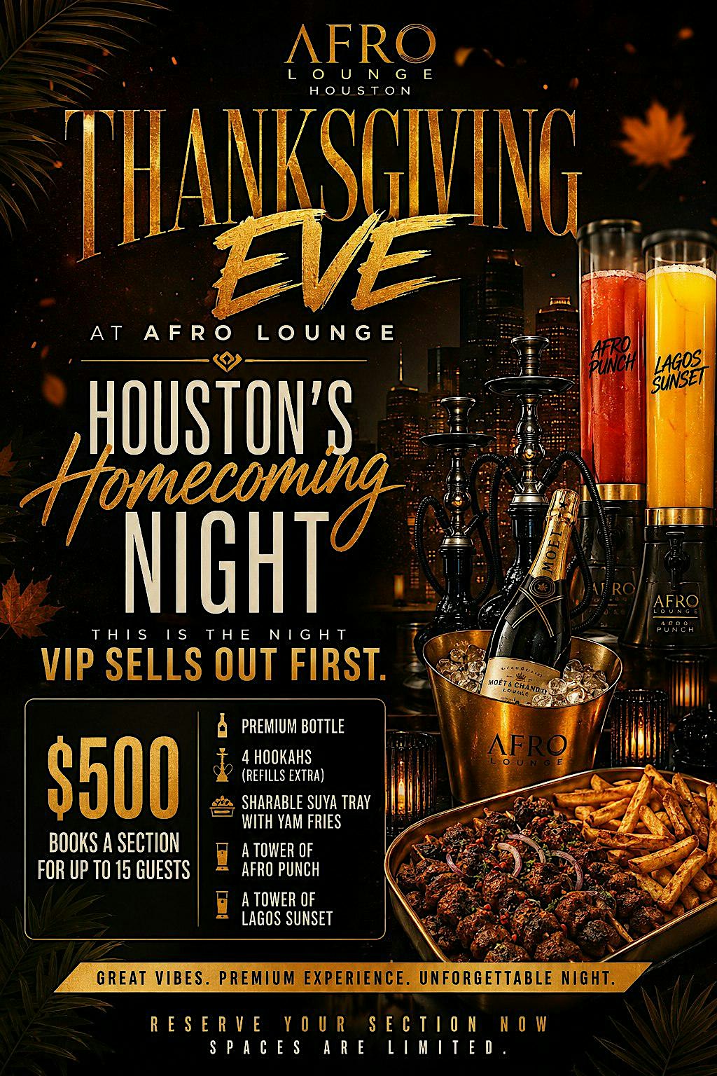 Thanksgiving Eve at Afro Lounge | Houston's Homecoming Night
